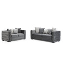 Nova Wholesale Furniture Mosby Stationary Fabric Loveseat Mosby Loveseat - Gray IMAGE 2