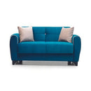 Nova Wholesale Furniture Spring Fabric Sleeper Loveseat Spring Sleeper Loveseat - Blue IMAGE 1
