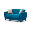 Nova Wholesale Furniture Spring Fabric Sleeper Loveseat Spring Sleeper Loveseat - Blue IMAGE 2