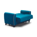 Nova Wholesale Furniture Spring Fabric Sleeper Loveseat Spring Sleeper Loveseat - Blue IMAGE 3