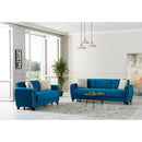 Nova Wholesale Furniture Spring Fabric Sleeper Loveseat Spring Sleeper Loveseat - Blue IMAGE 6