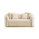 Nova Wholesale Furniture Aster Stationary Fabric Loveseat Aster Loveseat - Cream IMAGE 1
