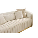 Nova Wholesale Furniture Aster Stationary Fabric Loveseat Aster Loveseat - Cream IMAGE 2
