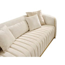 Nova Wholesale Furniture Aster Stationary Fabric Loveseat Aster Loveseat - Cream IMAGE 3