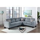 Happy Homes Logan Fabric Sectional Logan - Grey Velvet IMAGE 1