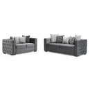 Nova Wholesale Furniture Mosby Stationary Fabric Sofa Mosby Sofa - Gray IMAGE 2