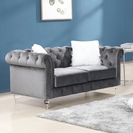 Happy Homes Manchester Stationary Fabric Sofa Manchester Sofa - Grey IMAGE 1