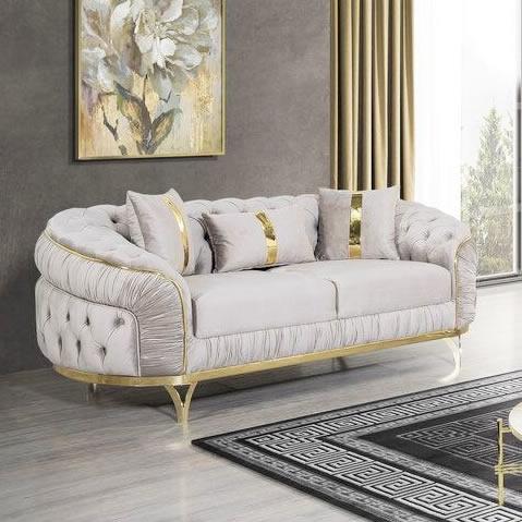 Happy Homes Allita Stationary Loveseat Allita Loveseat - Cream IMAGE 1