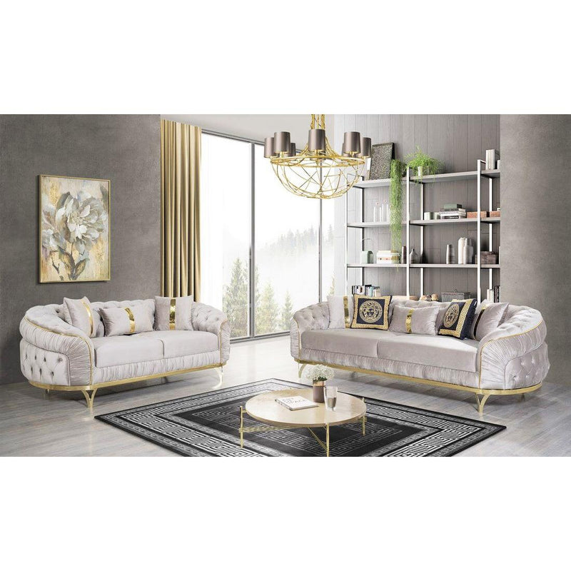 Happy Homes Allita Stationary Loveseat Allita Loveseat - Cream IMAGE 2