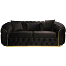 Happy Homes Allita Stationary Fabric Loveseat Allita Oversized Loveseat - Black IMAGE 1
