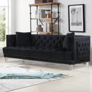 Happy Homes Lucas Stationary Fabric Sofa Lucas Sofa - Black IMAGE 1