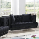 Happy Homes Lucas Stationary Fabric Loveseat Lucas Loveseat - Black IMAGE 1