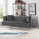 Happy Homes Lucas Stationary Fabric Sofa Lucas Sofa - Grey IMAGE 1