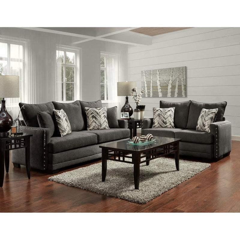 Happy Homes Stationary Loveseat 1680 Loveseat - Chevy Charcoal IMAGE 2