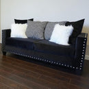 Happy Homes Stationary Fabric Sofa 210 Sofa - Black IMAGE 1