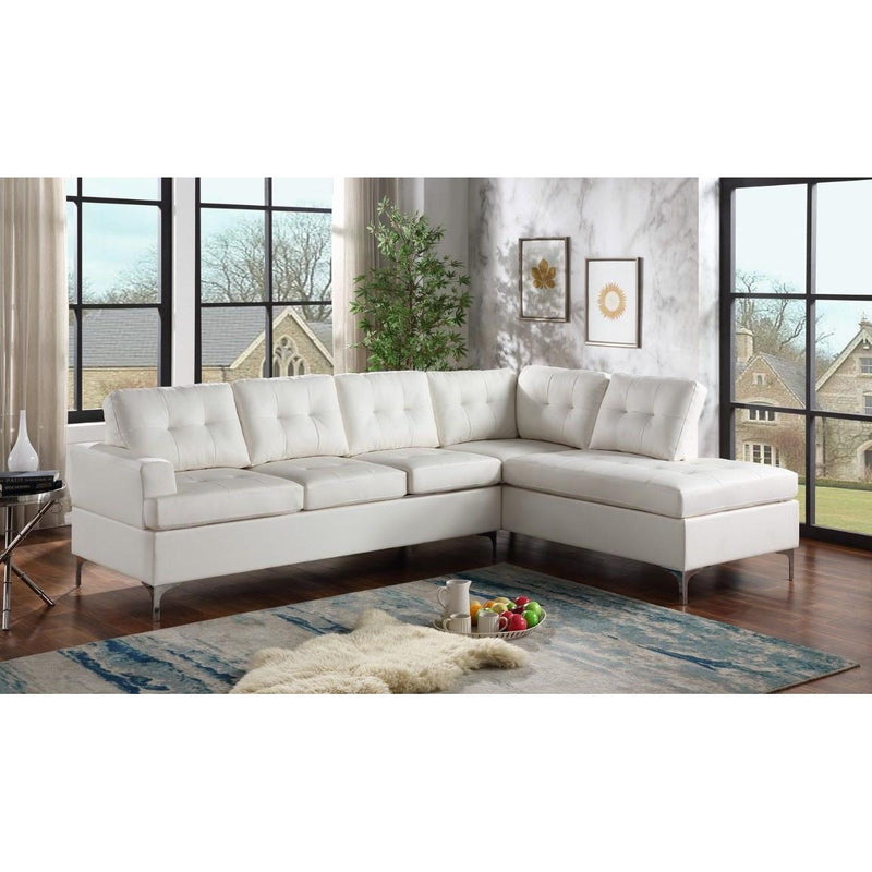 Happy Homes Vintage Polyurethane 2 pc Sectional Vintage White IMAGE 1