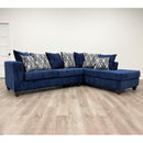 Happy Homes Fabric 2 pc Sectional 110 BLUE IMAGE 1