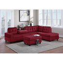 Happy Homes 24Heights Fabric 2 pc Sectional 24Heights - Red Velvet IMAGE 1