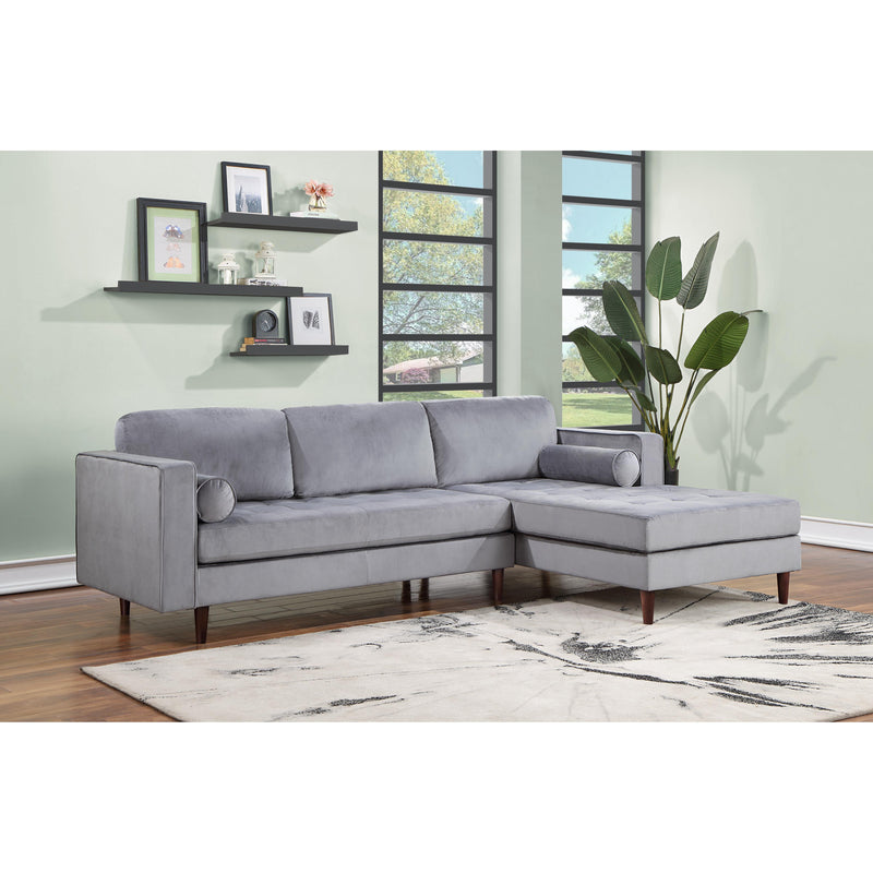 Happy Homes Roxy Fabric 2 pc Sectional Roxy - Grey IMAGE 1