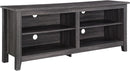 Classic 4 Cubby TV Stand for TVs up to 65 Inches, 58 Inch Charcoal
