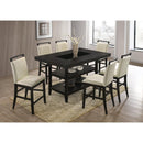Happy Homes Tommy Silver 7 pc Counter Height Dinette Tommy Silver Counter Height Table & 6 Chairs Set IMAGE 1