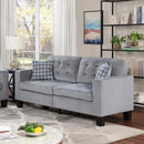 Happy Homes Logan Stationary Fabric Sofa Logan Sofa - Grey Velvet IMAGE 1