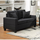 Happy Homes Stationary Fabric Loveseat HH3355 Loveseat - Black IMAGE 1