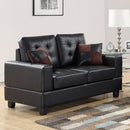 Happy Homes Stationary Fabric Loveseat HH7855 Loveseat - Black IMAGE 1