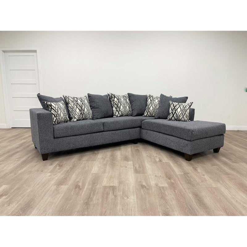 Happy Homes Fabric 2 pc Sectional 110 - Steel Sectional IMAGE 1