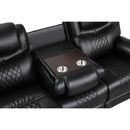 Happy Homes Galveston Reclining Leather Look Sofa Galveston Sofa - Black IMAGE 2