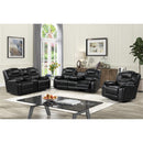 Happy Homes Galveston Swivel Rocker Leather Look Recliner Galveston Recliner - Black IMAGE 2