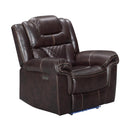 Happy Homes Alexa Power Leather Look Recliner Alexa Power Recliner - Brown IMAGE 1