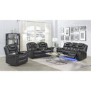 Happy Homes Reclining Leather Look Sofa Alexa Power Reclining Sofa - Grey IMAGE 2