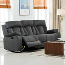 Happy Homes Reclining Fabric Sofa 9760 Reclining Sofa - Grey IMAGE 1