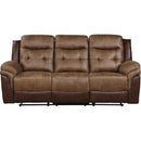 Happy Homes Toris2 Reclining Leather Air Sofa Toris2 Reclining Sofa - Brown IMAGE 1