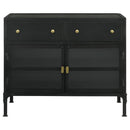 Coaster Furniture 951761 2-drawer Accent Cabinet with Glass Doors - Black IMAGE 5