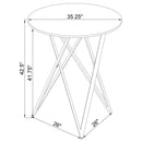 Coaster Furniture Round Bexter Pub Height Dining Table with Faux Marble Top and Pedestal Base 183526 IMAGE 7