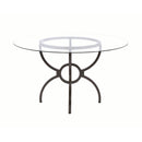 Coaster Furniture Round Aviano Dining Table with Glass Top and Pedestal Base 108291/CB48RD-6 IMAGE 3