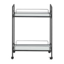 Coaster Furniture Curltis 181065 Serving Cart with Glass Shelves - Clear/Black IMAGE 2