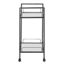 Coaster Furniture Curltis 181065 Serving Cart with Glass Shelves - Clear/Black IMAGE 3