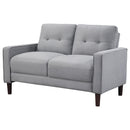 Coaster Furniture Bowen 506782 Upholstered Track Arm Tufted Loveseat - Grey IMAGE 3