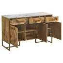 Coaster Furniture Keaton 951138 3-Door Accent Cabinet with Marble Top - Natural/Antique Gold IMAGE 2