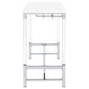 Coaster Furniture Norcrest 182101 Pub Height Bar Table with Acrylic Legs and Wine Storage - White High Gloss IMAGE 9