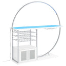 Coaster Furniture Risley 182798 2-Door Circular LED Home Bar with Wine Storage - White High Gloss IMAGE 8