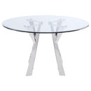 Coaster Furniture Round Alaia Dining Table with Glass Top 190710 IMAGE 3