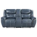 Coaster Furniture Sloane Reclining Leather Look Loveseat with Console 610272 IMAGE 4