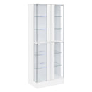 Coaster Furniture Cabra 950397 Display Case Curio Cabinet with Glass Shelves and LED Lighting - White High Gloss IMAGE 2