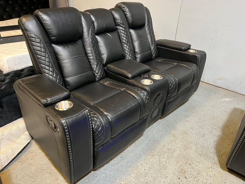 Stephano Reclining Sofa Set Black