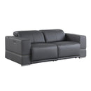 New Era Innovations Franco Power Reclining Leather Sofa Franco MI-1122 Power Sofa - Dark Grey IMAGE 1