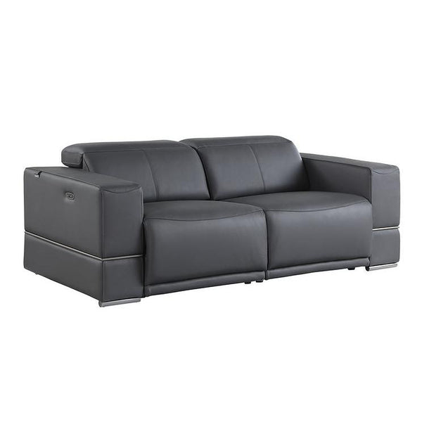 New Era Innovations Franco Power Reclining Leather Sofa Franco MI-1122 Power Sofa - Dark Grey IMAGE 1
